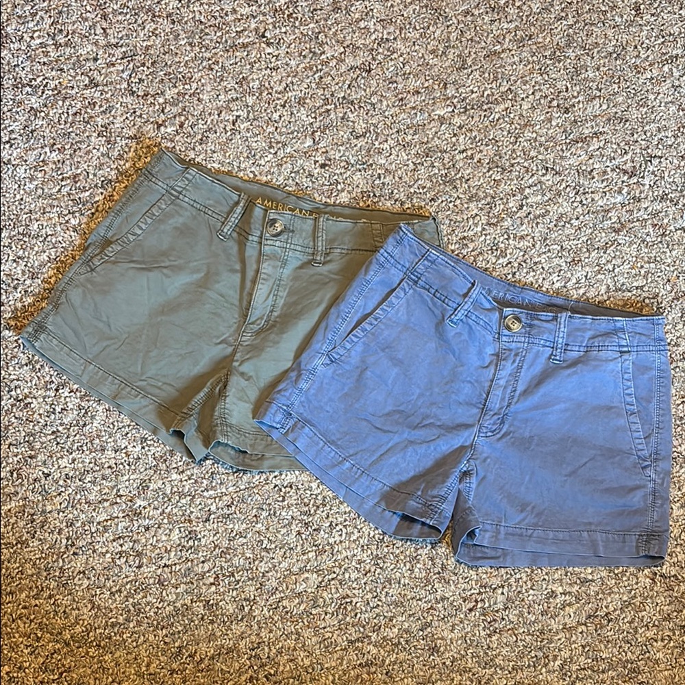 Bundle American Eagle shorts Midi Super Stretch Moss Green & Slate blue